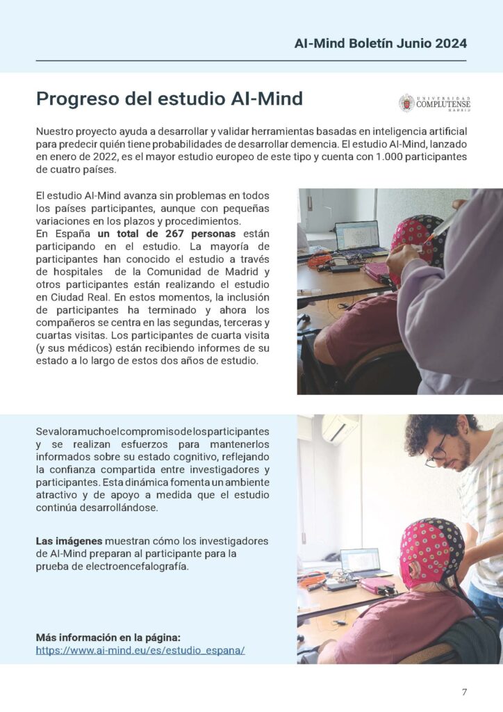 Page from the study newsletter
